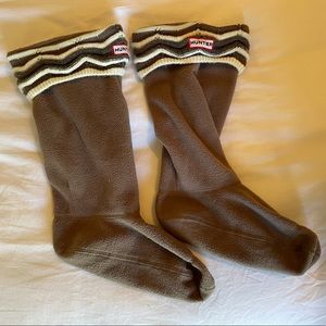 Medium (5-7) brown/grey/white knit Hunter tall boot socks